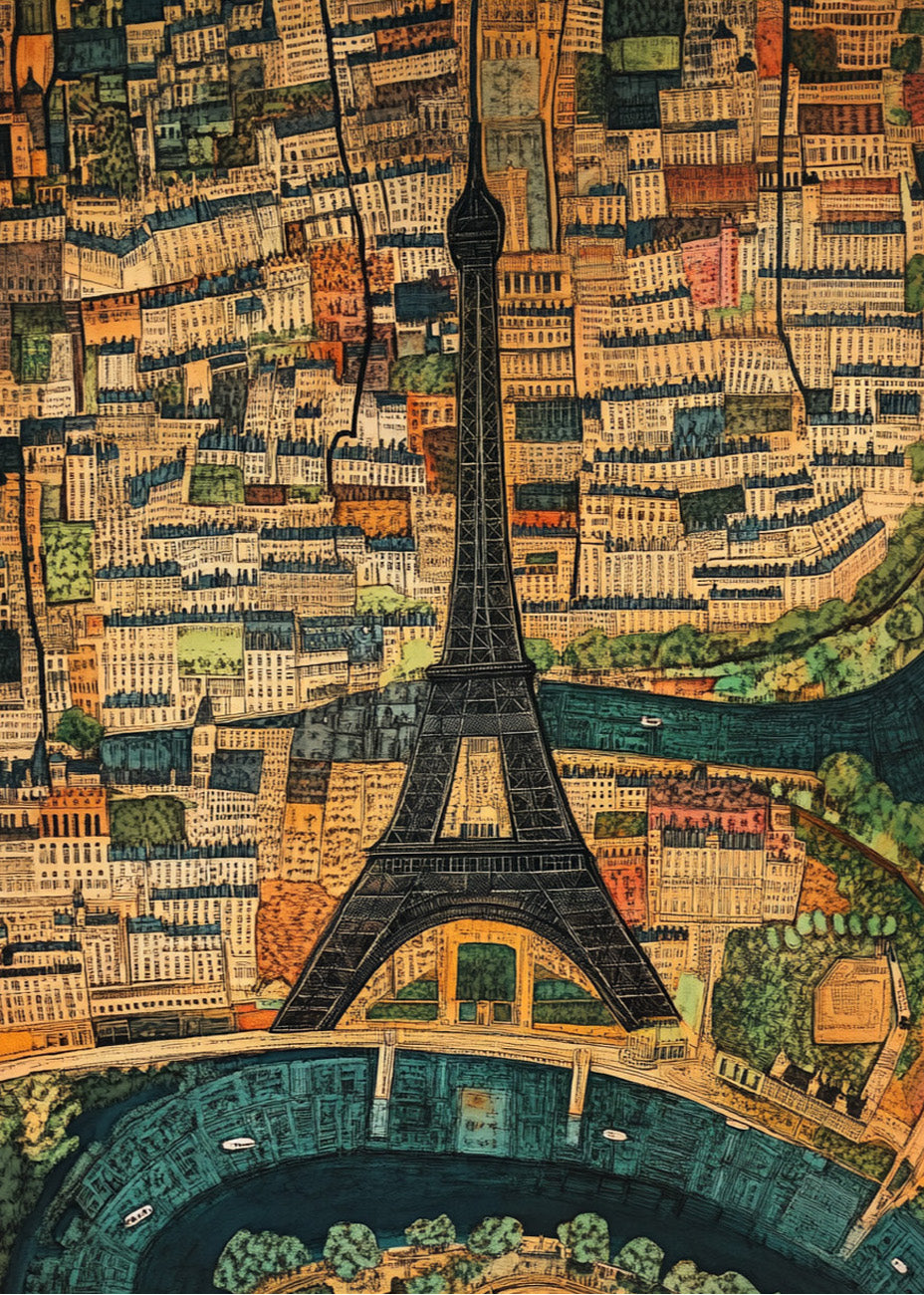Cuadro París mapeado