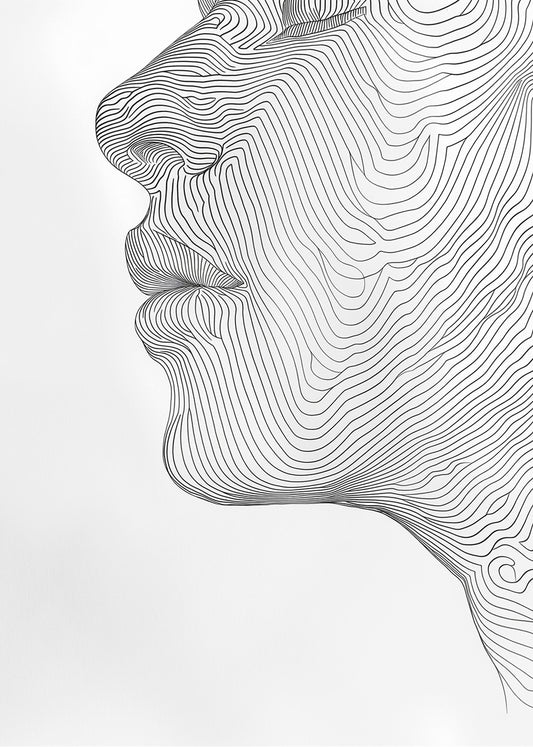 Cuadro Perfil de mujer a líneas