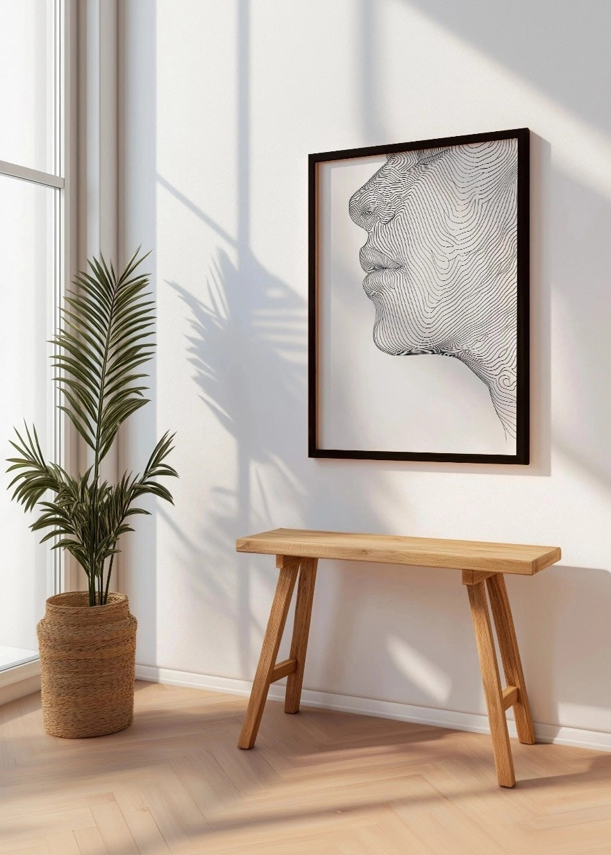 Cuadro Perfil de mujer a líneas