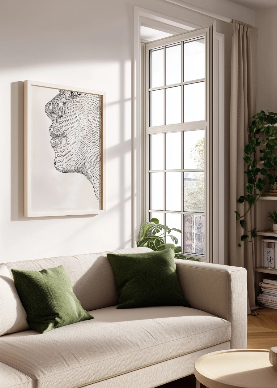 Cuadro Perfil de mujer a líneas