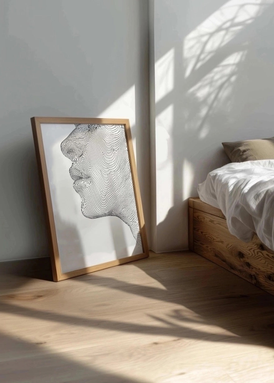 Cuadro Perfil de mujer a líneas