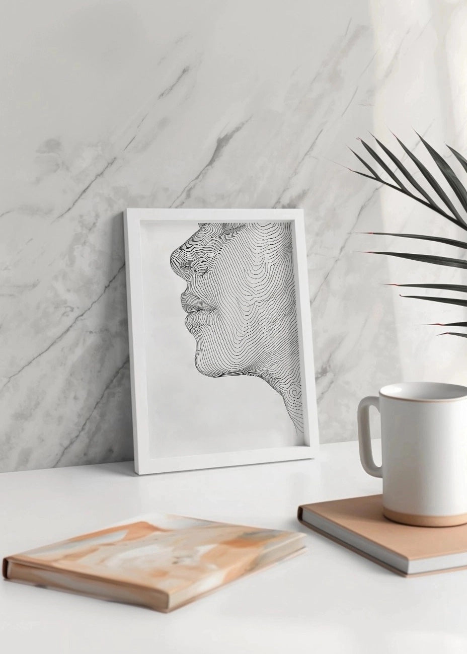 Cuadro Perfil de mujer a líneas