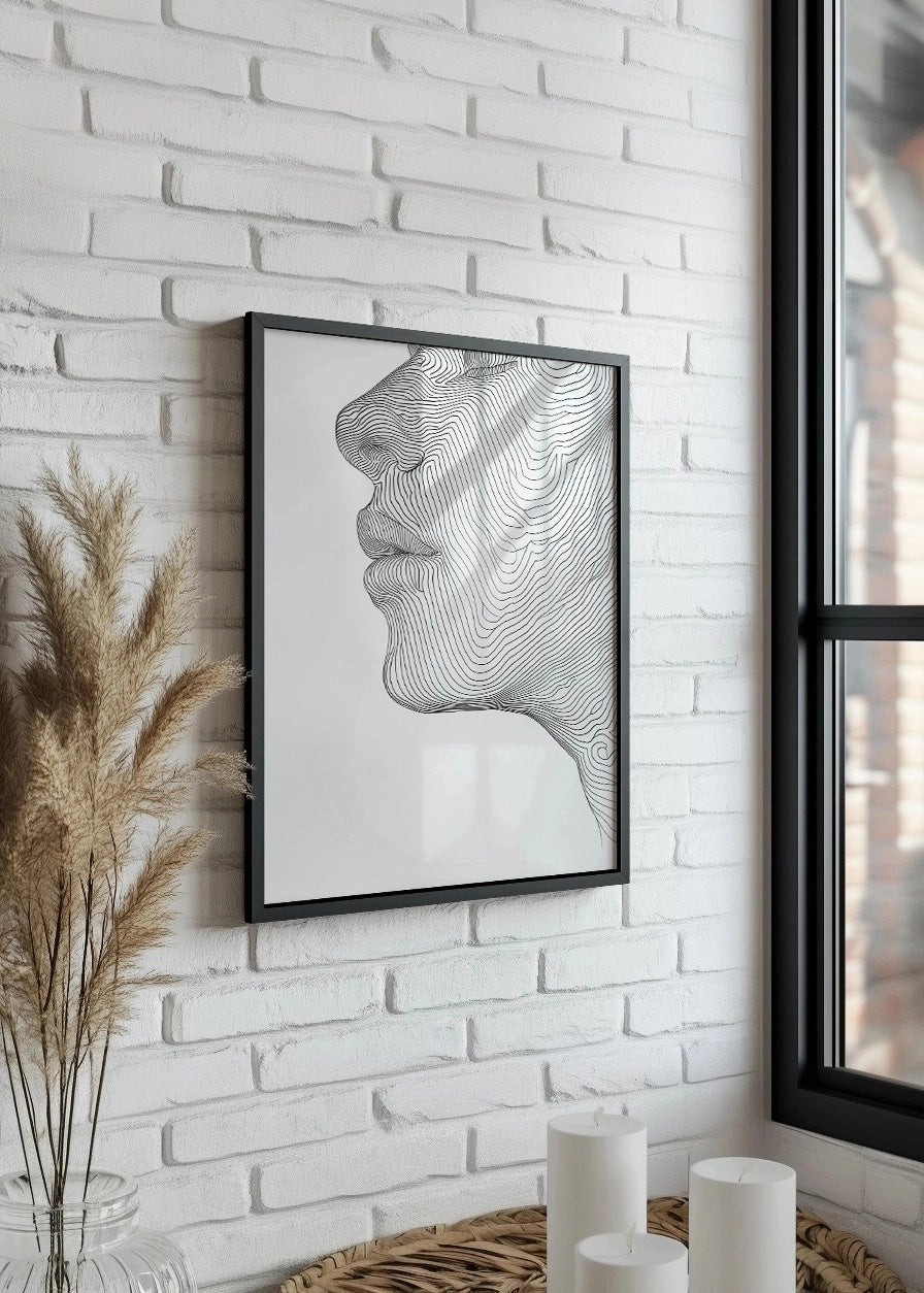 Cuadro Perfil de mujer a líneas