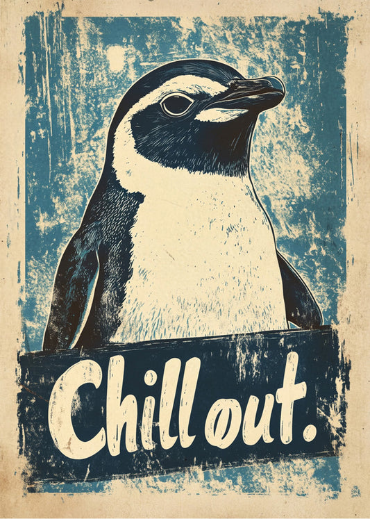 Cuadro Pingüino chillout
