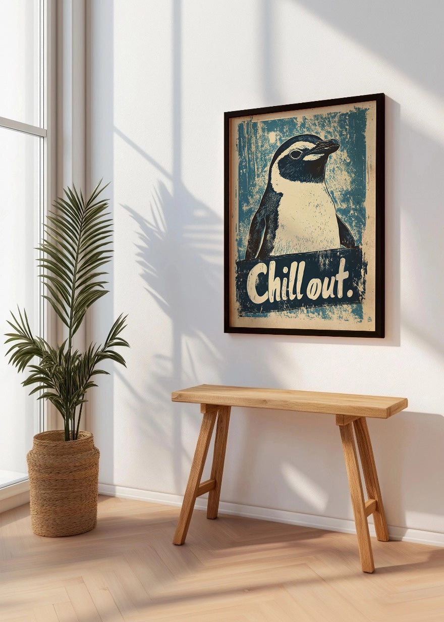 Cuadro Pingüino chillout