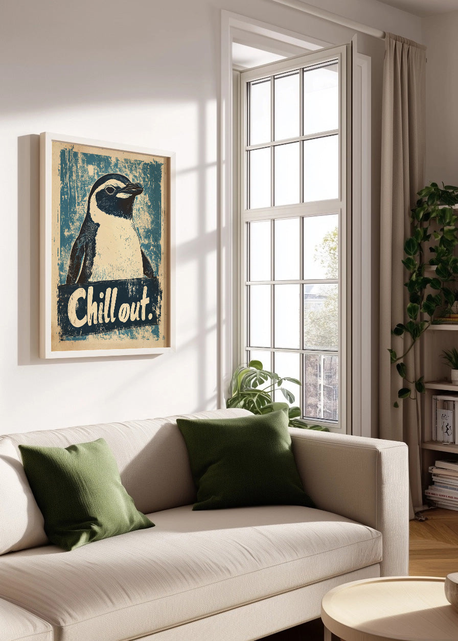 Cuadro Pingüino chillout