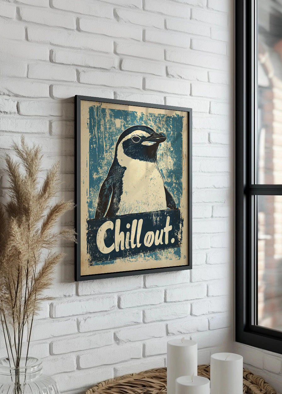 Cuadro Pingüino chillout