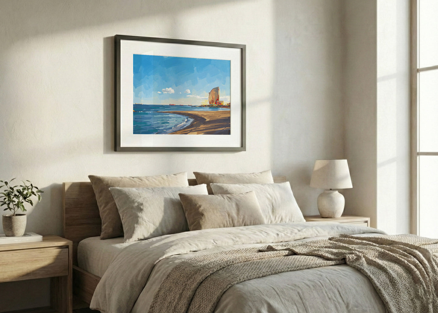 Cuadro Playa de Barcelona - Gouache