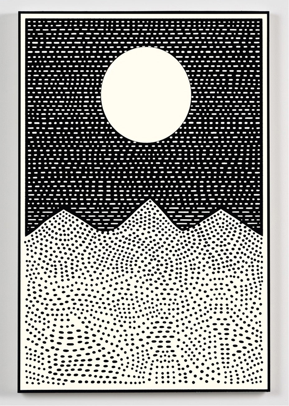 Cuadro Puntillismo al anochecer