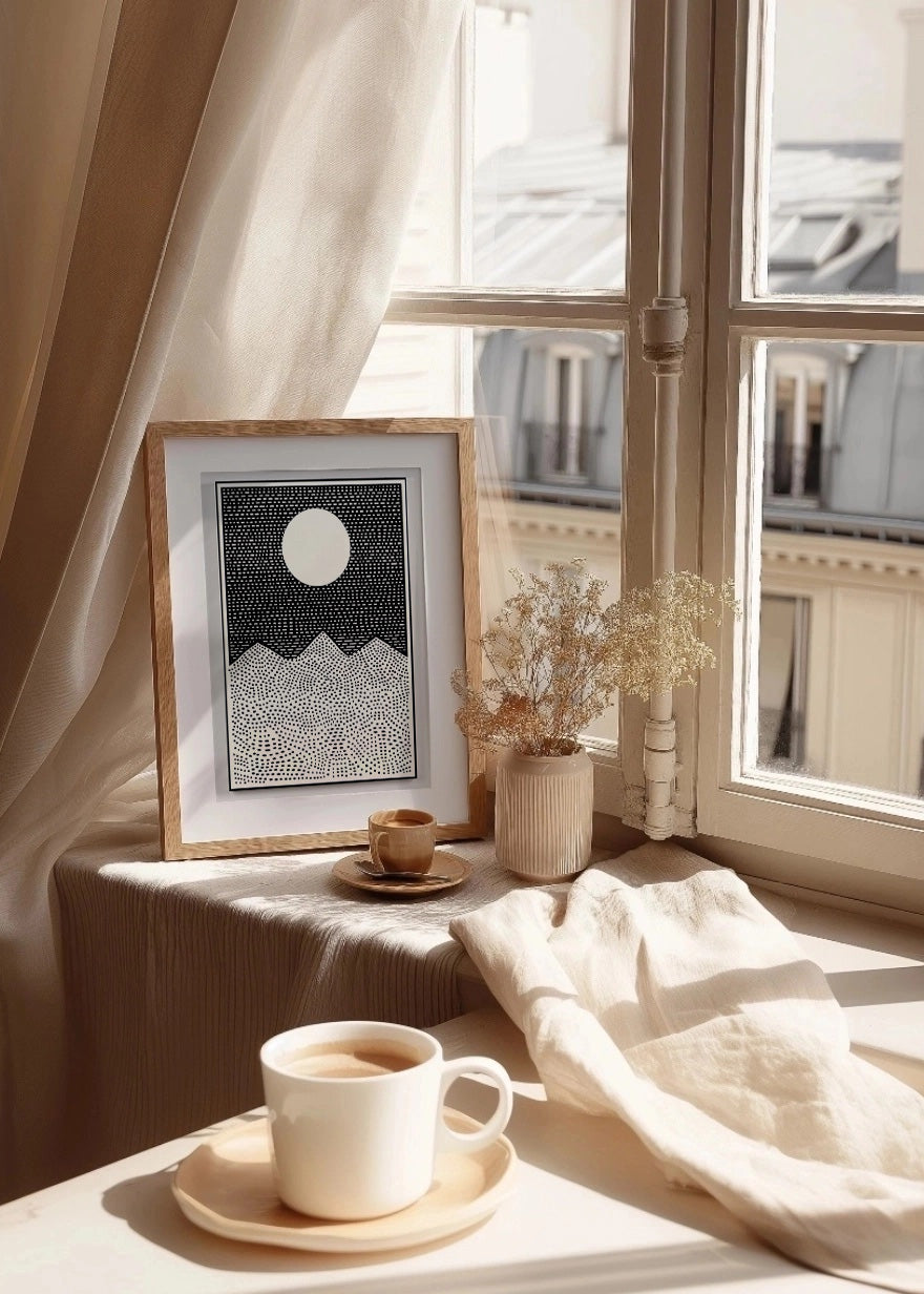 Cuadro Puntillismo al anochecer