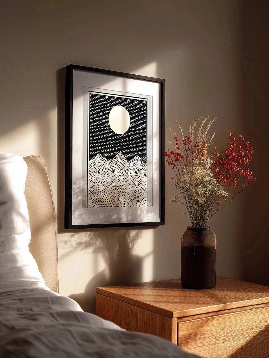 Cuadro Puntillismo al anochecer