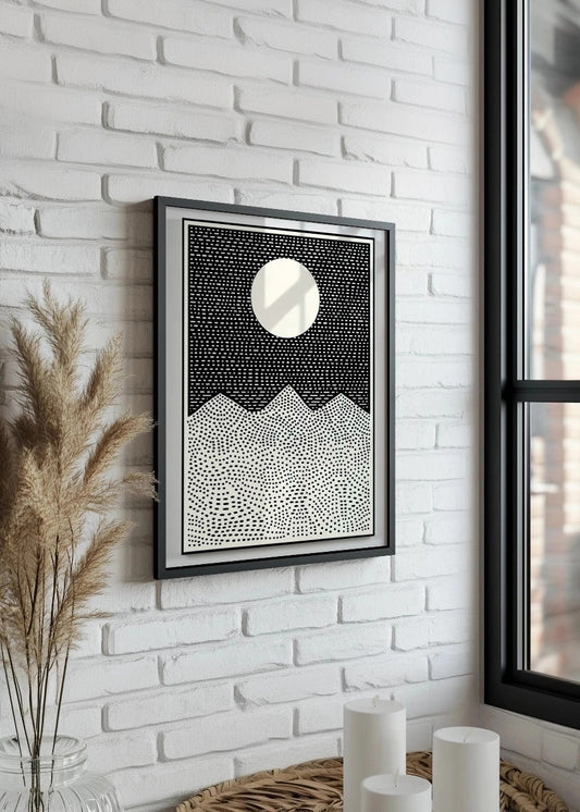 Cuadro Puntillismo al anochecer