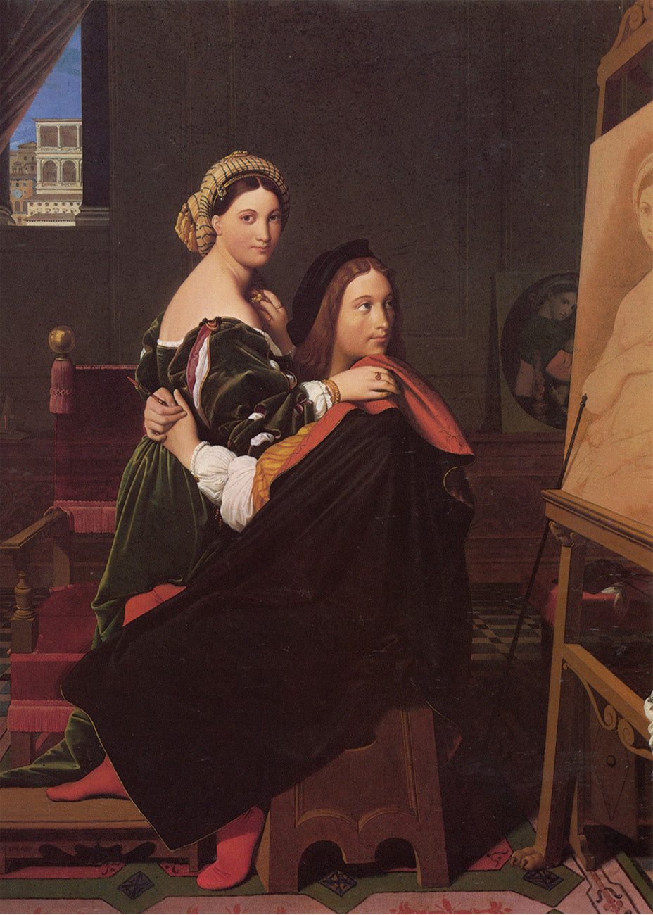 Cuadro Raffaelle y la Fornarina (Ingres)