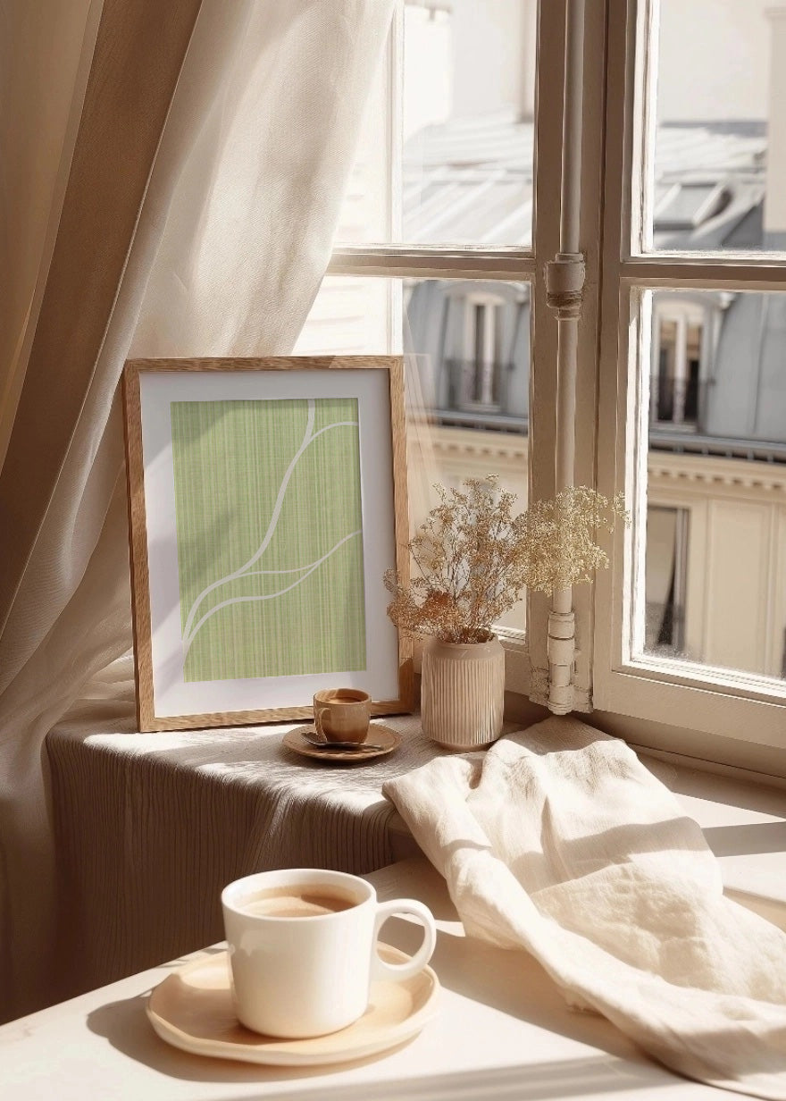 Cuadro Rama tono verde