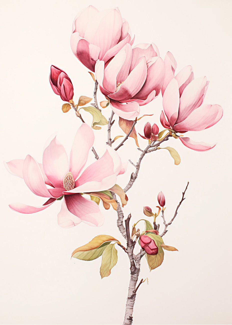 Cuadro Rama de pétalos rosas