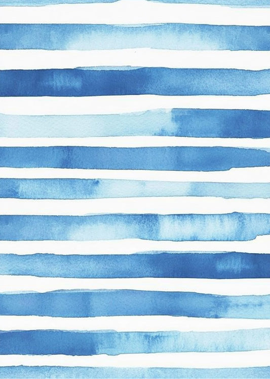 Cuadro Rayas azules acuarela