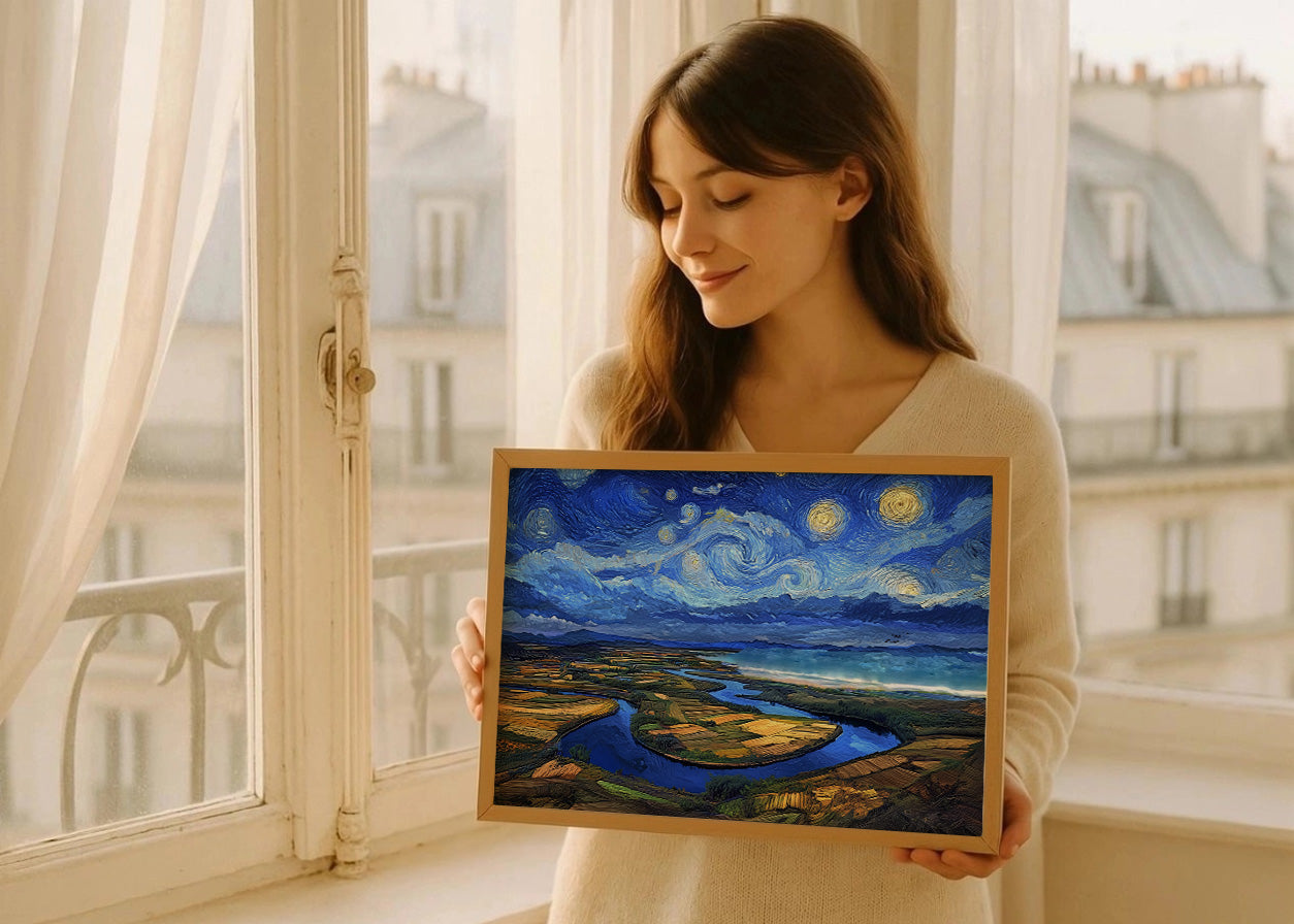 Cuadro La Ría del Pas - Van Gogh Starry Night