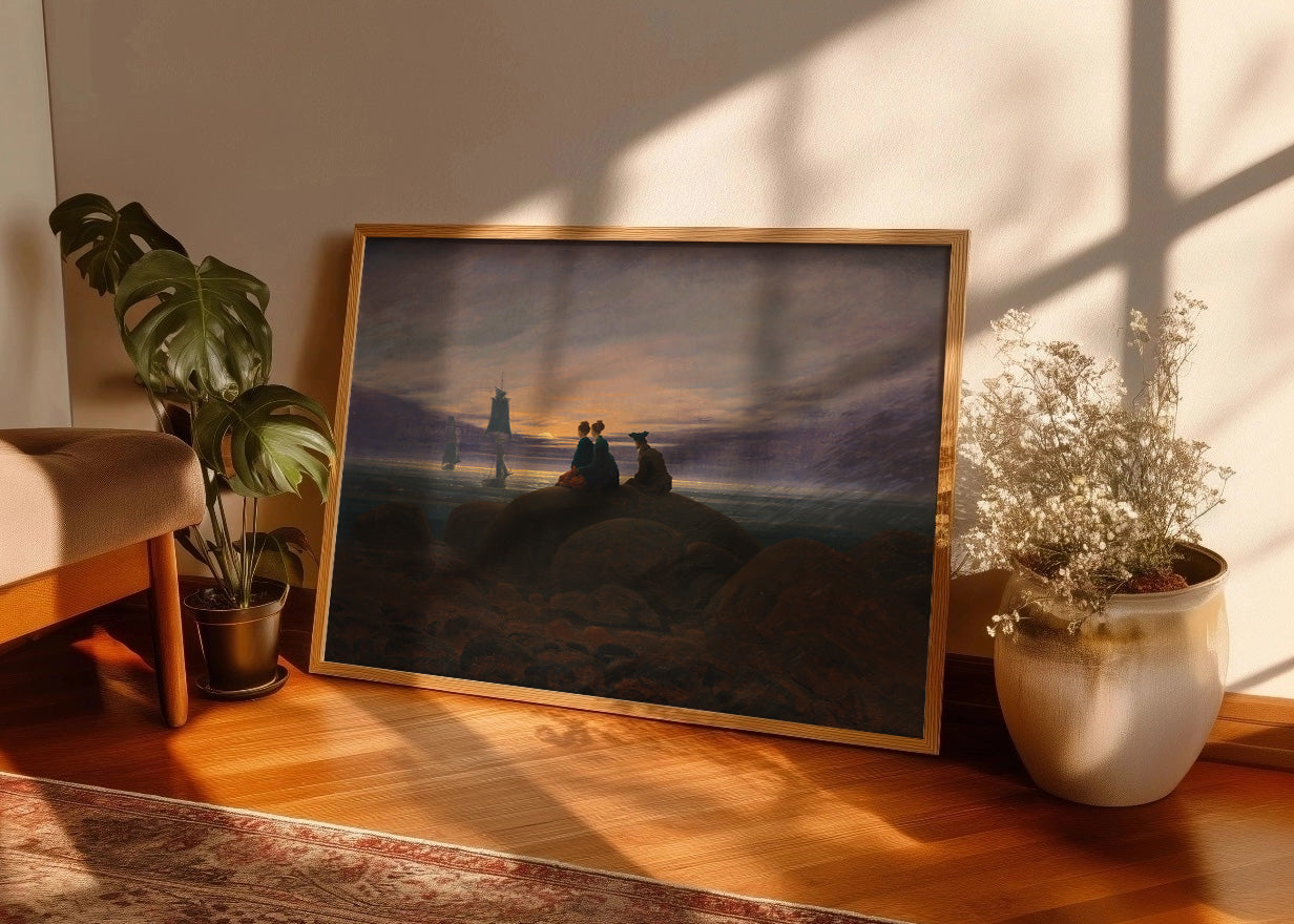 Cuadro Salida de la luna junto al mar (Friedrich)