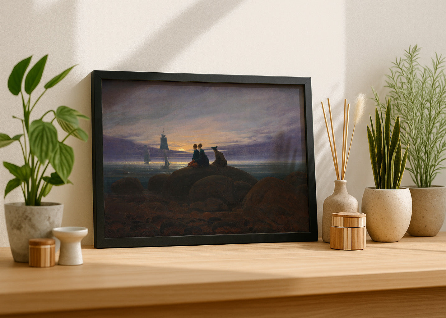 Cuadro Salida de la luna junto al mar (Friedrich)