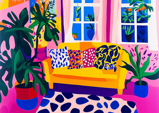 Cuadro Salón en colores chillones