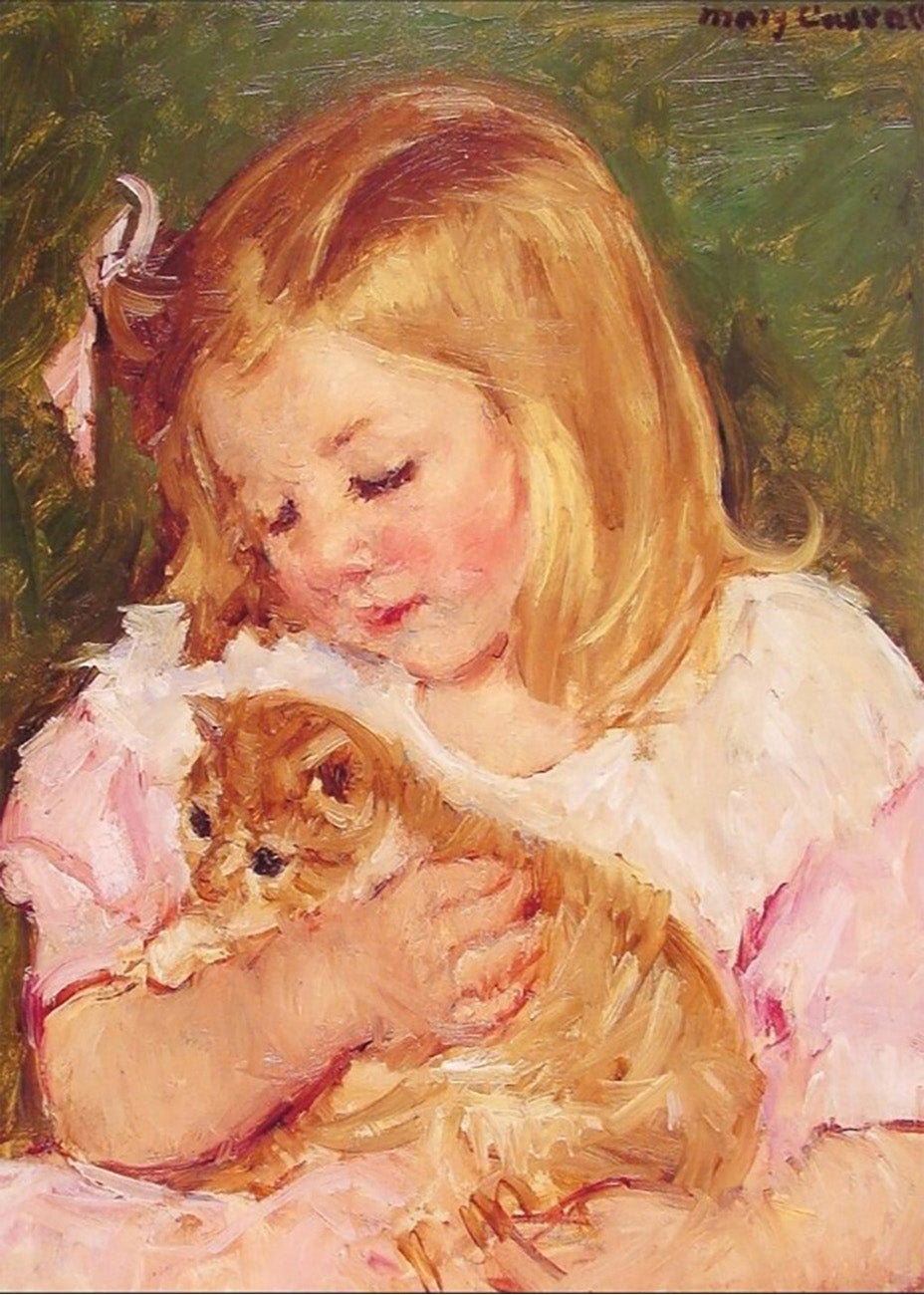 Cuadro Sara holding a cat (Mary Cassatt)