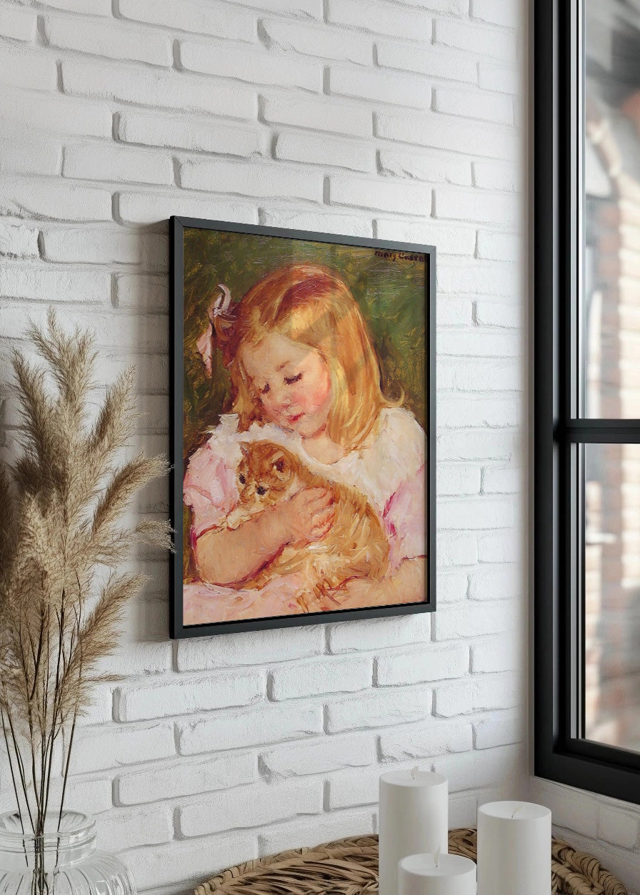 Cuadro Sara holding a cat (Mary Cassatt)