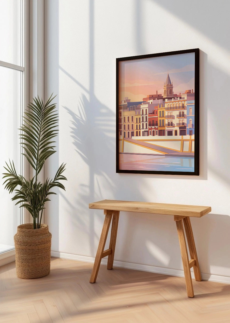 Cuadro Sevilla Calle Betis - Pastel