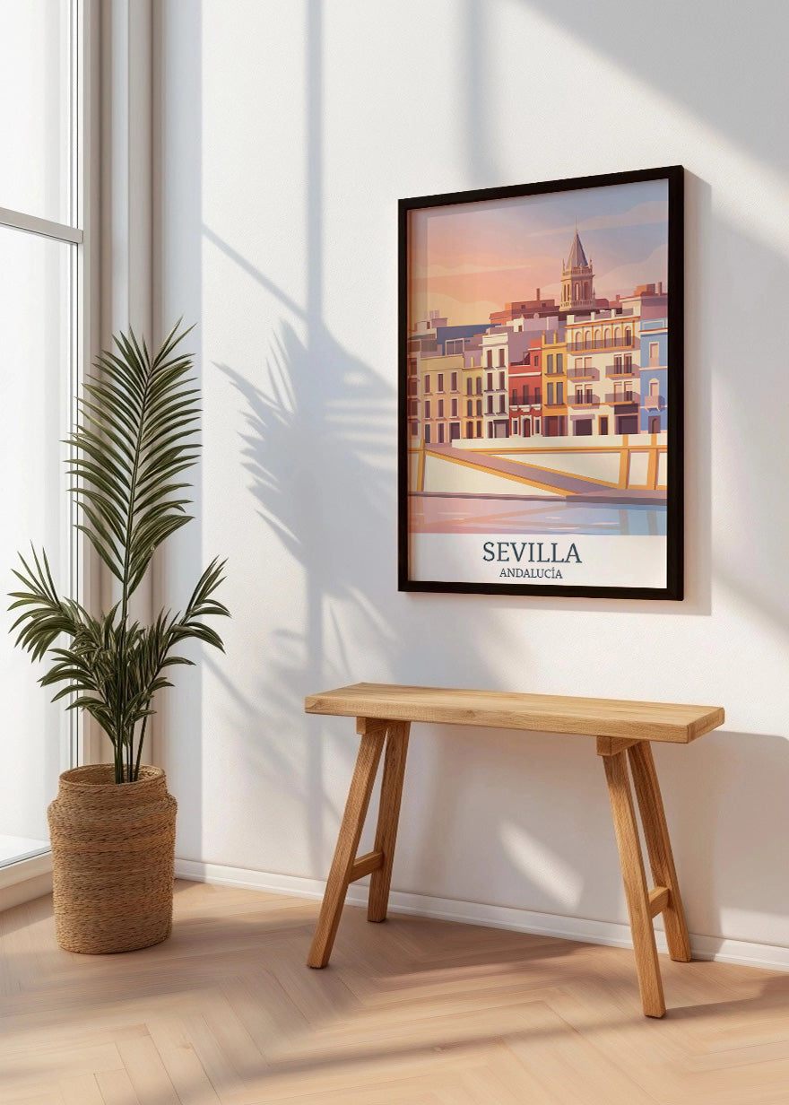 Cuadro Sevilla y Calle Betis - Pastel