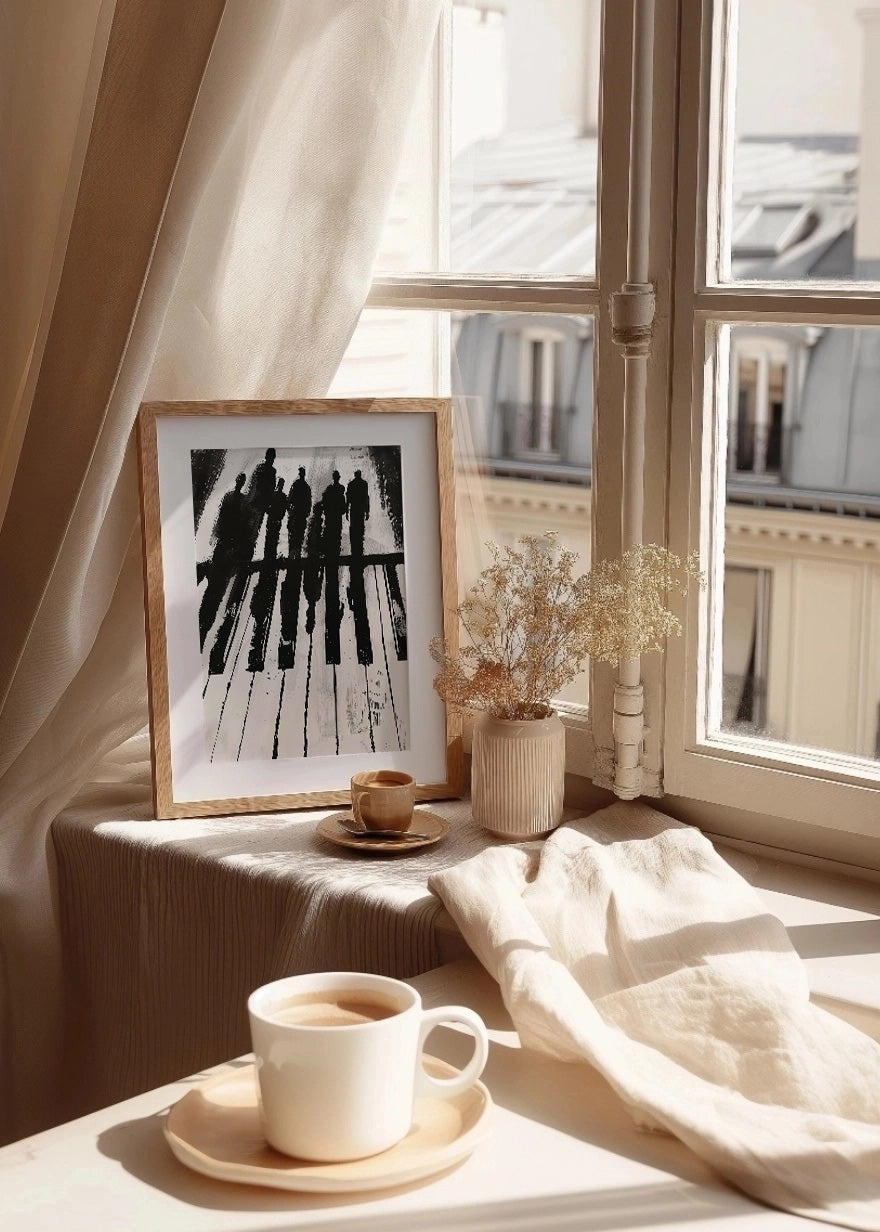 Cuadro Sombras humanas con teclas de piano