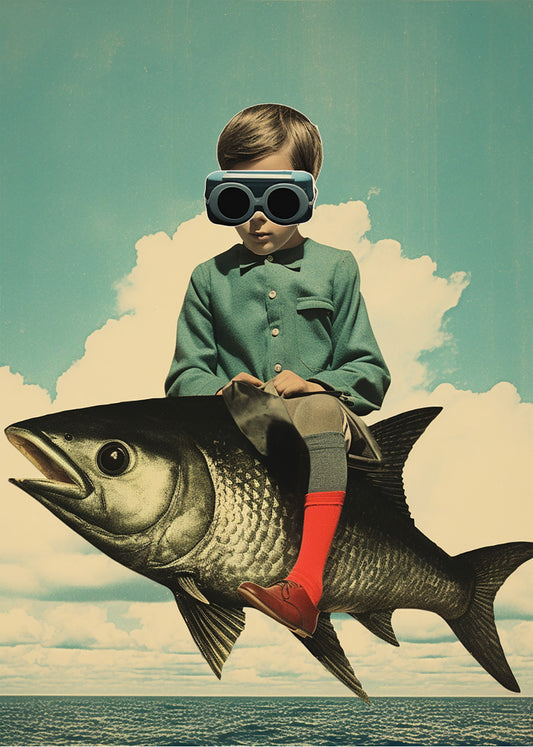 Cuadro Súper niño pez volador