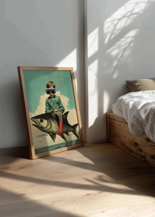 Cuadro Súper niño pez volador