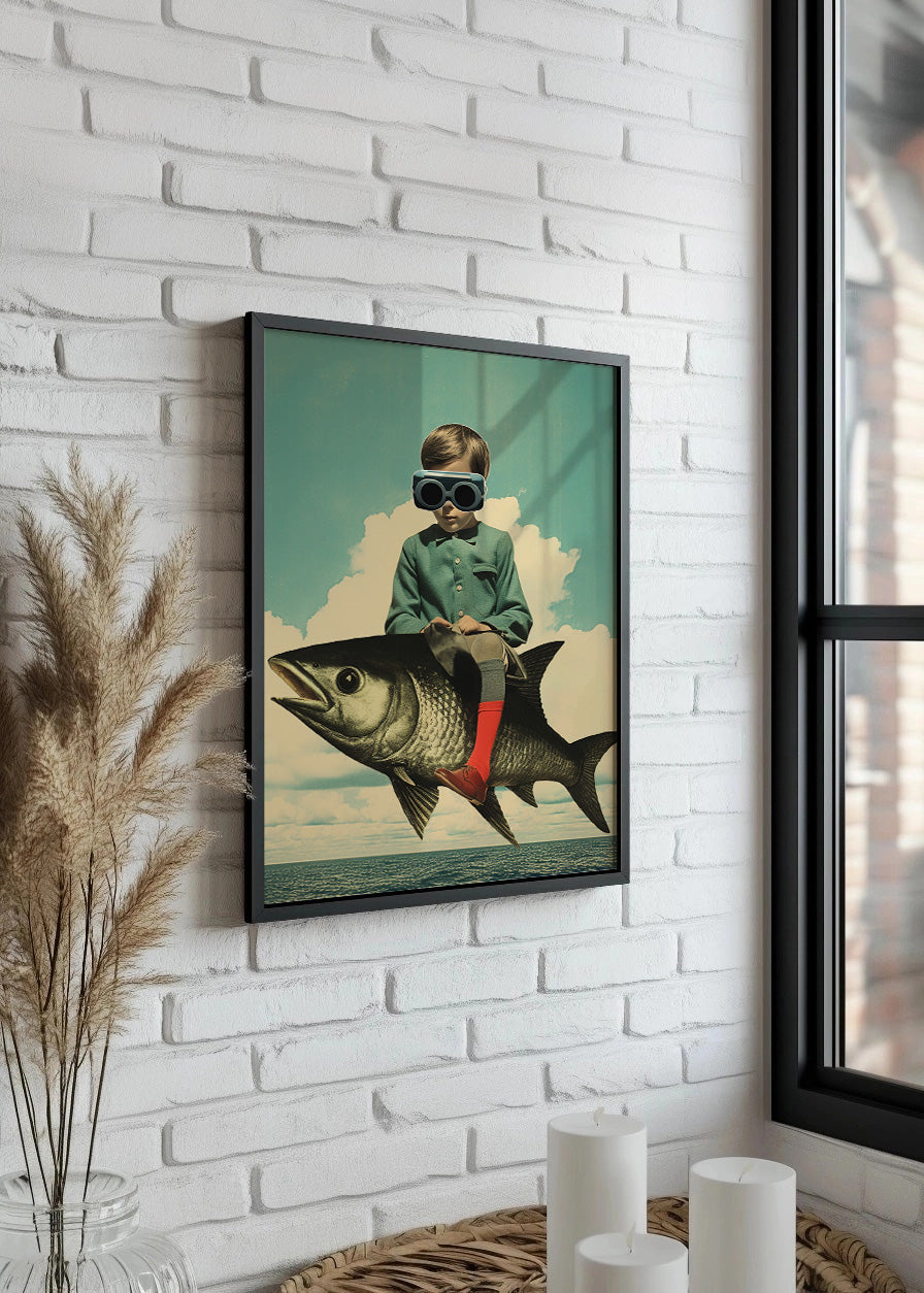 Cuadro Súper niño pez volador