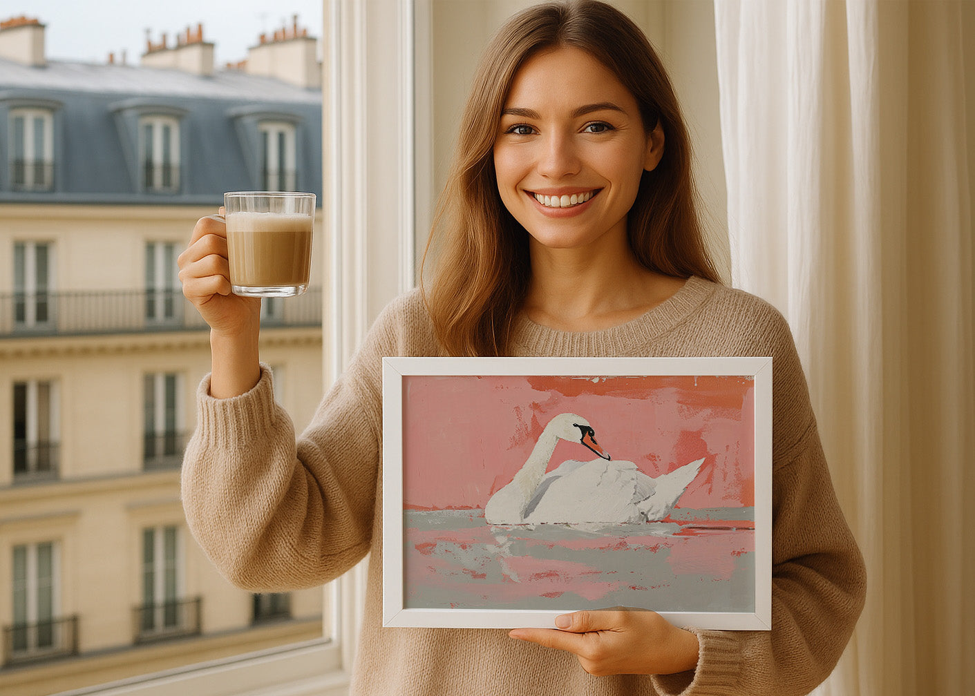 Cuadro Swan and swim