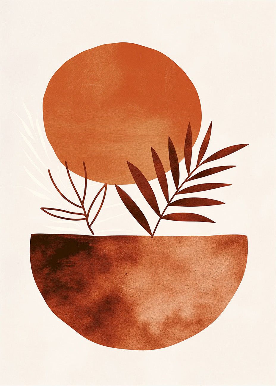 Cuadro Tarro y hojas - minimalismo