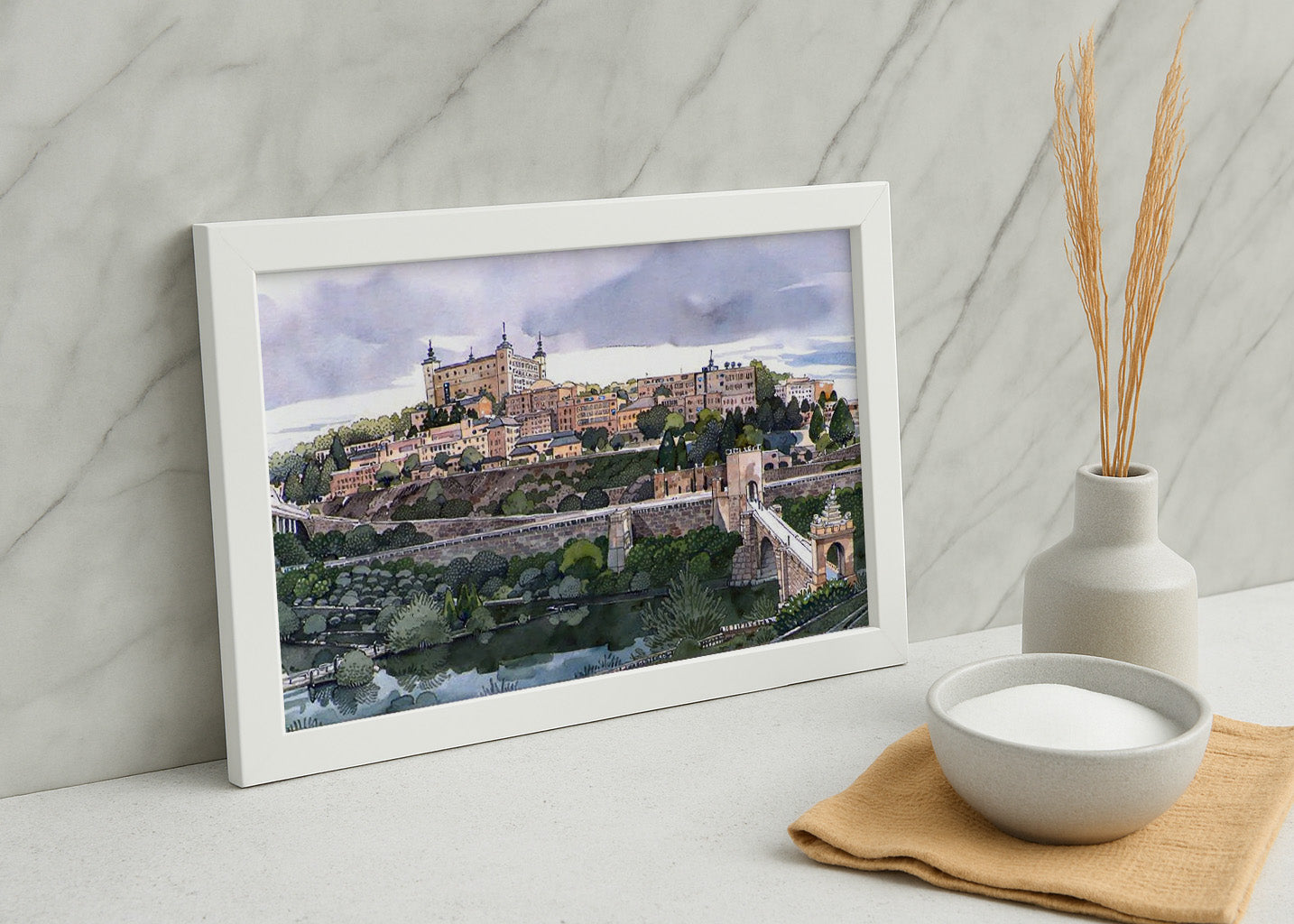 Cuadro Toledo y Alcázar dibujado