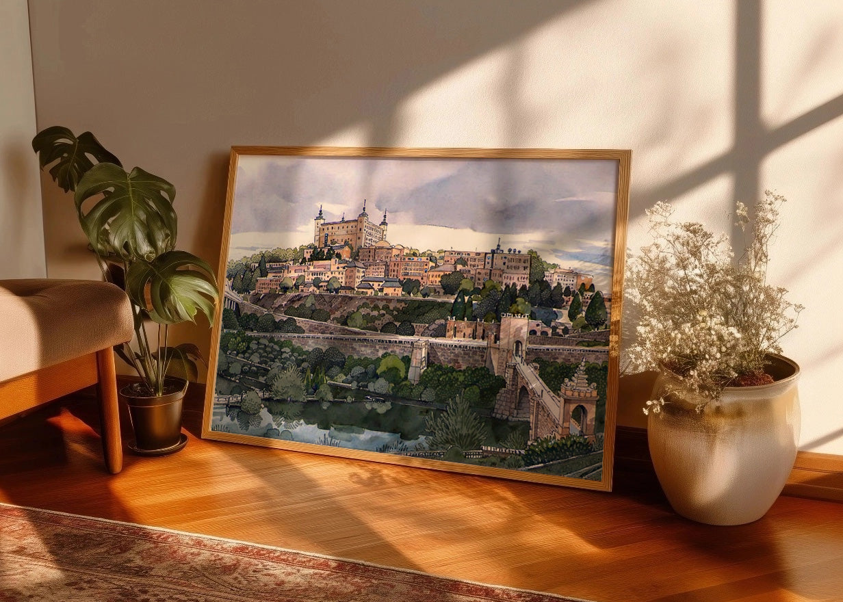 Cuadro Toledo y Alcázar dibujado