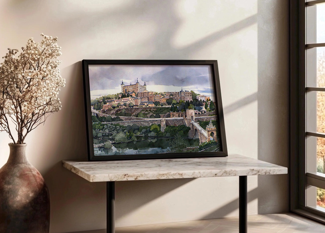 Cuadro Toledo y Alcázar dibujado