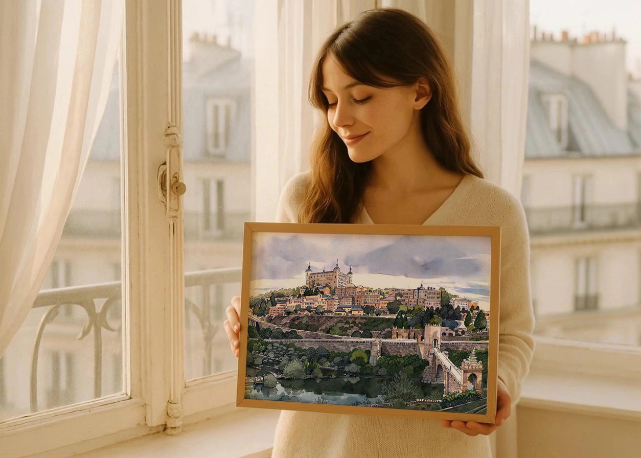 Cuadro Toledo y Alcázar dibujado