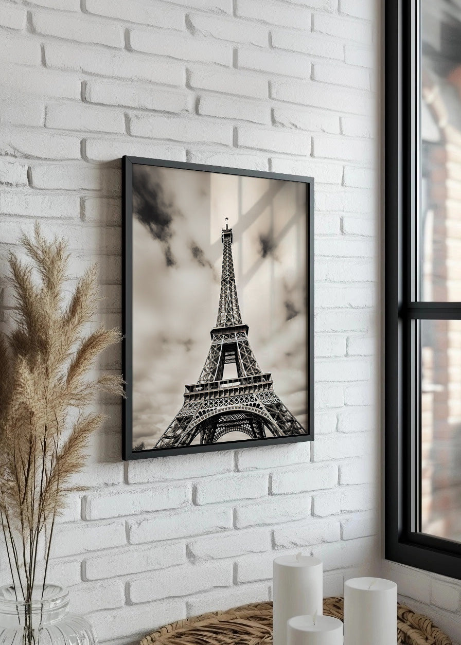 Cuadro Torre Eiffel a blanco y negro