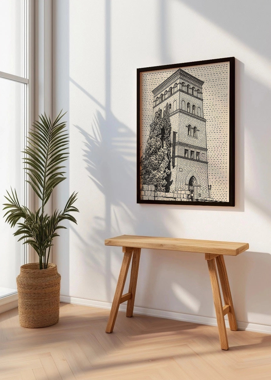 Cuadro Torre de la Zuda en Zaragoza - Minimalista