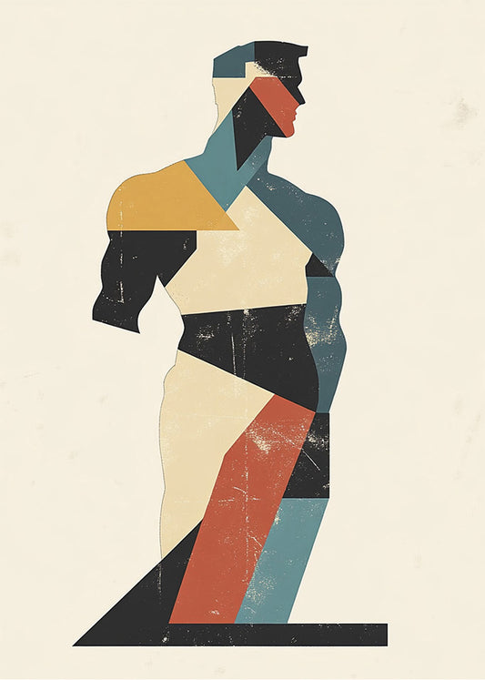 Cuadro Torso de hombre en formas goemétricas