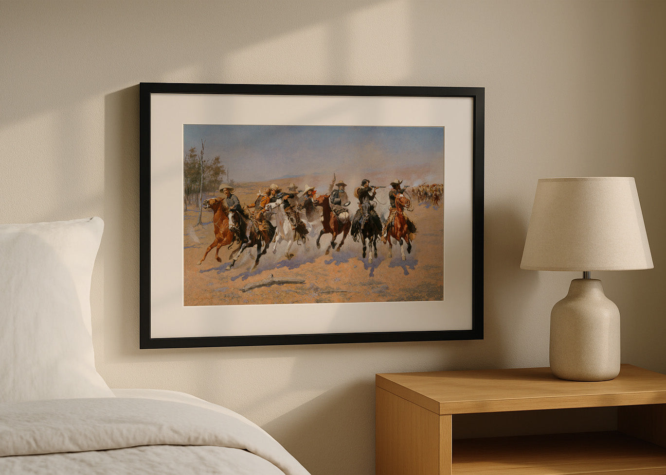 Cuadro Una carrera por la madera (Frederic Remington)