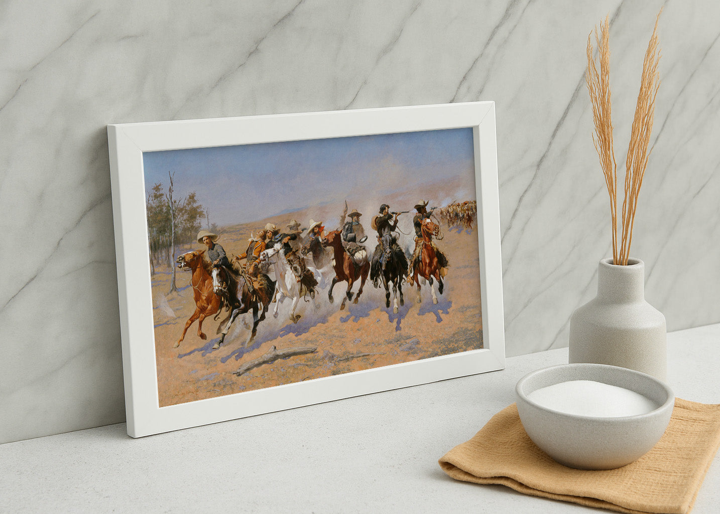 Cuadro Una carrera por la madera (Frederic Remington)