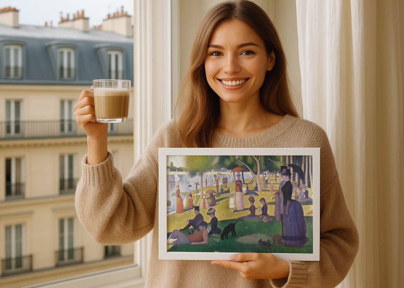 Cuadro Tarde de domingo en la isla de la Grande Jatte (Seurat)