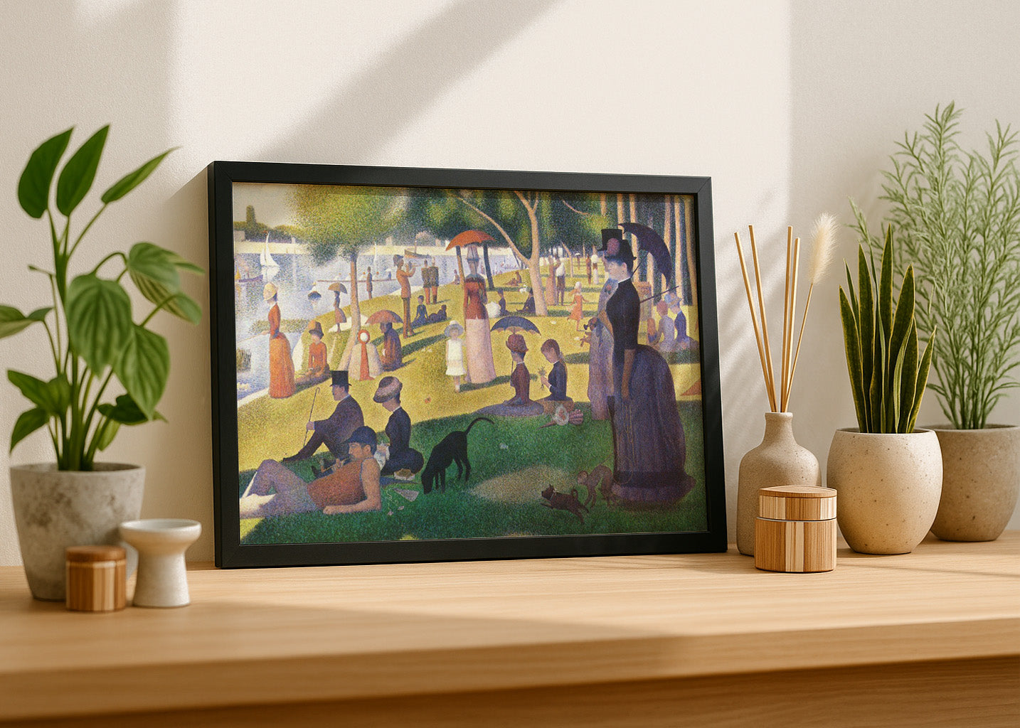 Cuadro Tarde de domingo en la isla de la Grande Jatte (Seurat)