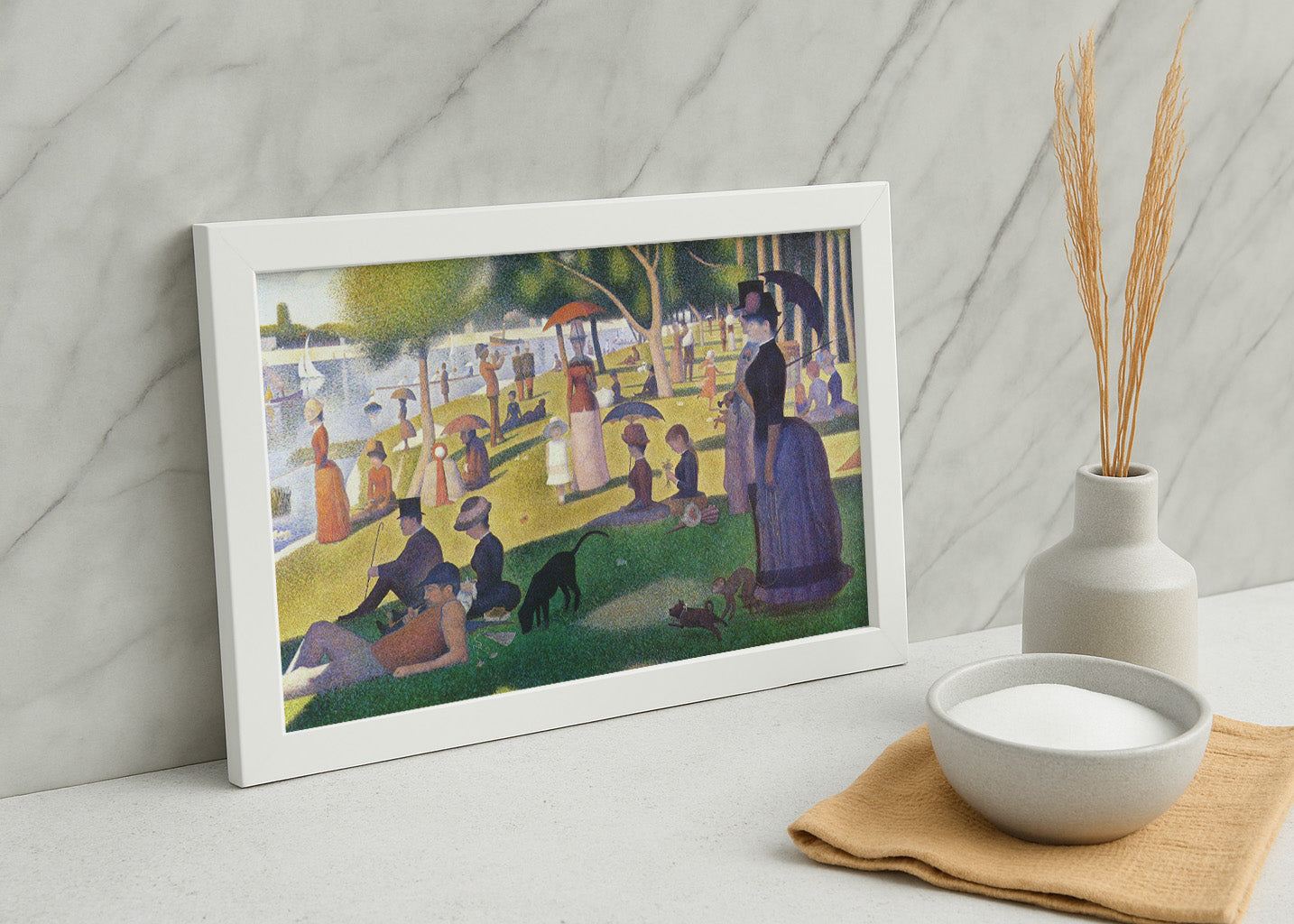 Cuadro Tarde de domingo en la isla de la Grande Jatte (Seurat)
