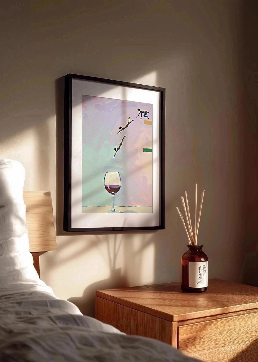 Cuadro Vino tinto salto olímpico