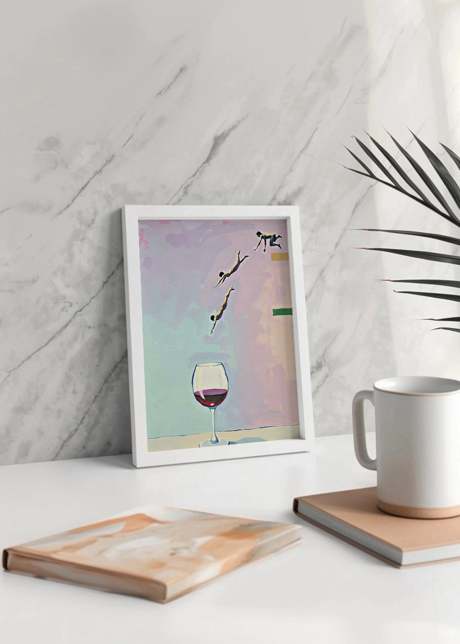 Cuadro Vino tinto salto olímpico