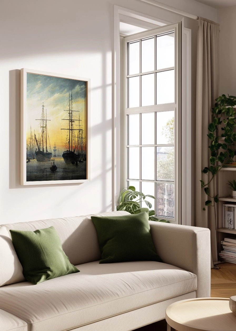 Cuadro Vista de un puerto (Friedrich)