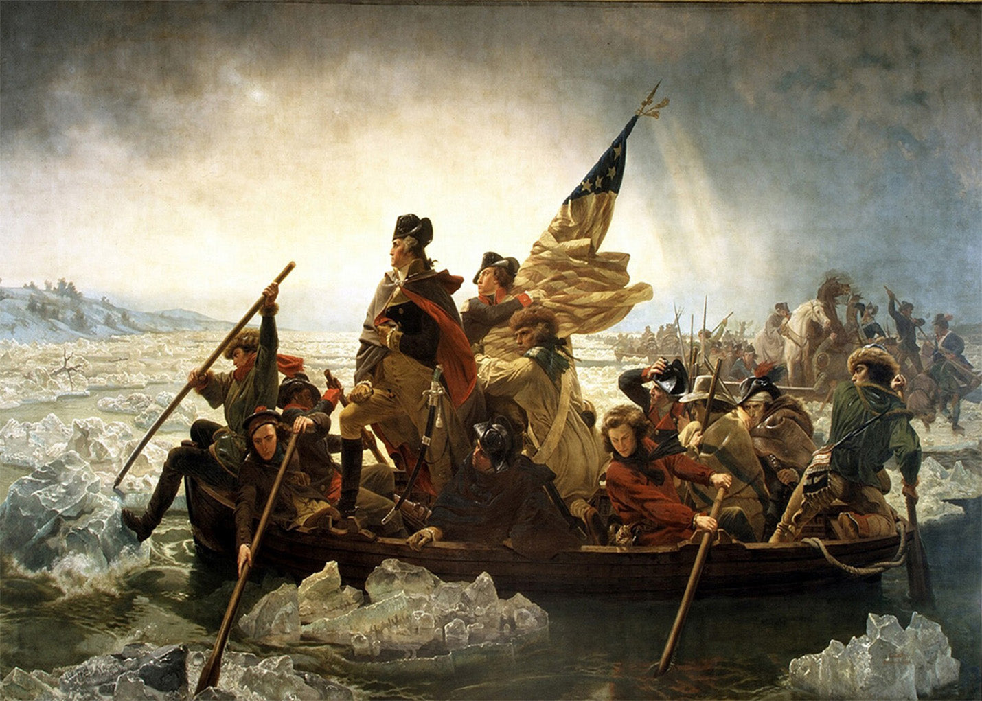 Cuadro Washington cruzando el río Delaware (Emanuel Lautze)